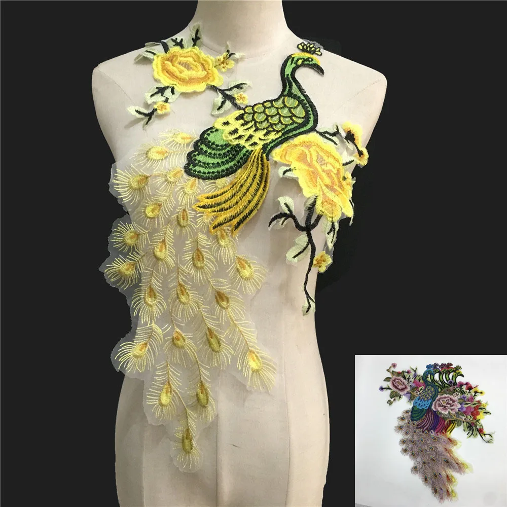 

Multicolor Peacock Pattern Lace Collar Embroidery Lace Decoration Cheongsam Clothing Accessories DIY Sewing Accessories