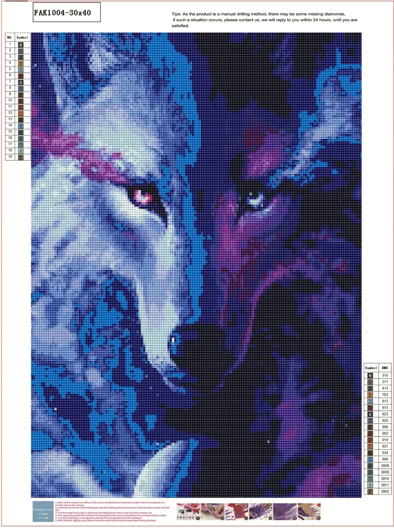 Wolf 5D 100% полная дрель алмазная краска мультяшная Алмазная вышивка мозаика