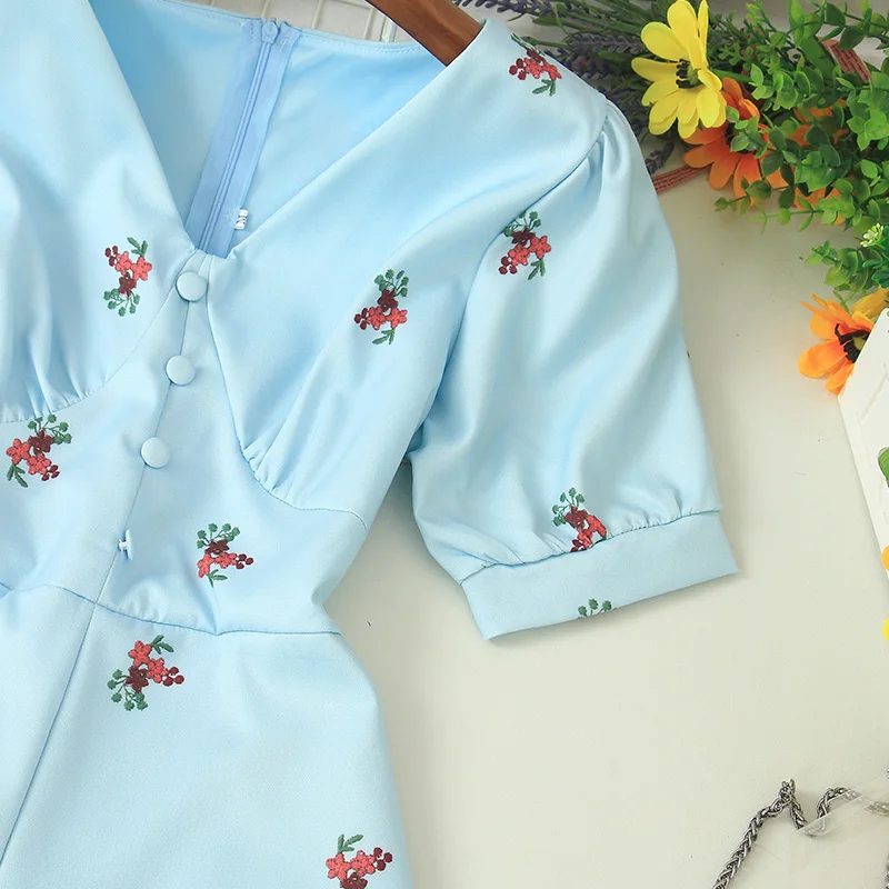 Joinoyuth V-neck Button Floral Printed Playsuits Short Sleeve Women Rompers 2020 Summer High Waist Slim Wide Leg Bodysuits 57856 | Женская