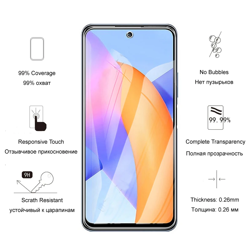 3Pcs For Huawei Honor 10X Lite Tempered Glass Phone Screen Protector Shield Honor10X lite 10 x Protective Film 9H | Мобильные