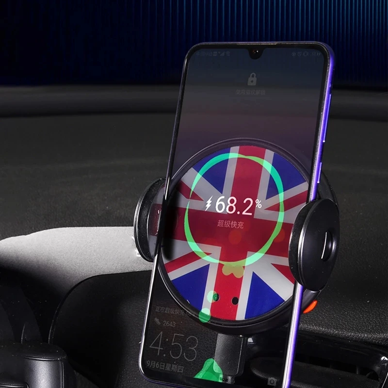 car wireless charger holder intelligent infrared mobile phone stand navigation frame for mini cooper r55 r56 r57 accessories free global shipping