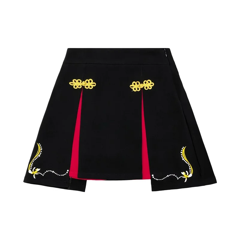 Женские плиссированные юбки с вышивкой и высокой талией Новинка лета 2021 модные