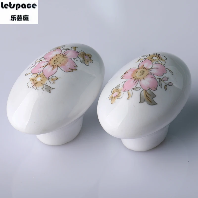 Модная овальная керамическая ручка для шкафа обуви с принтом в деревенском стиле