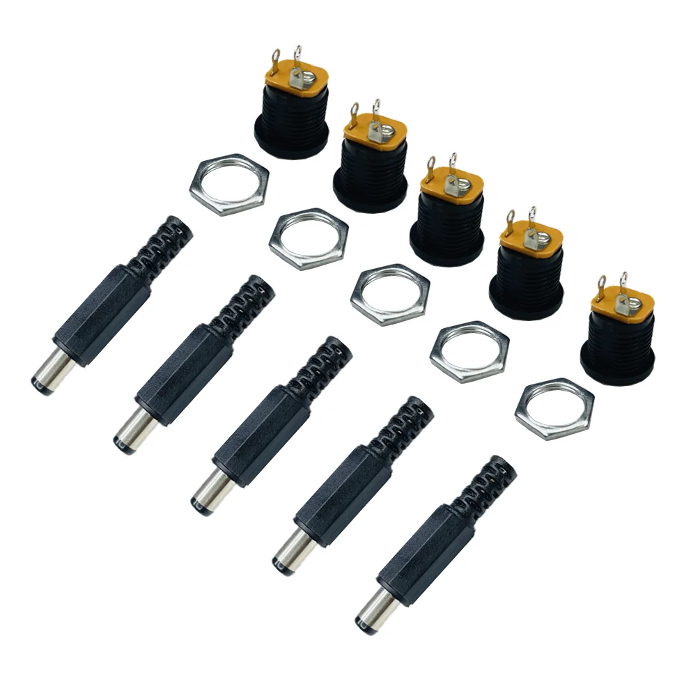 

5.5*2.1 12V 3A Plastic Male Plugs DC022 DC Power Socket Female Jack Screw Nut Panel Mount Connectors Terminal Adapter