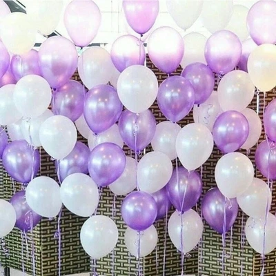 

30 шт./лот 10 дюймов 1,5 г ювелирные изделия из жемчуга белого и фиолетового цветов латексные воздушные шары с гелием, хороший подарок на день ро...