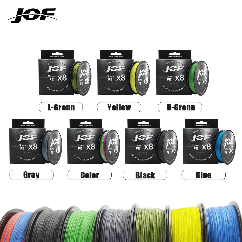 JOF X8 150 м 300 500 плетеная рыболовная леска 8 нитей многоцветная мультифиламентная