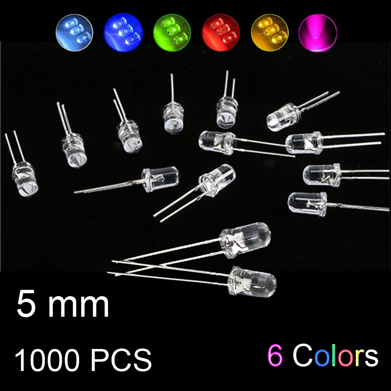 1000pcs излучающие светодиодный лампы Диоды для подавления переходных скачков