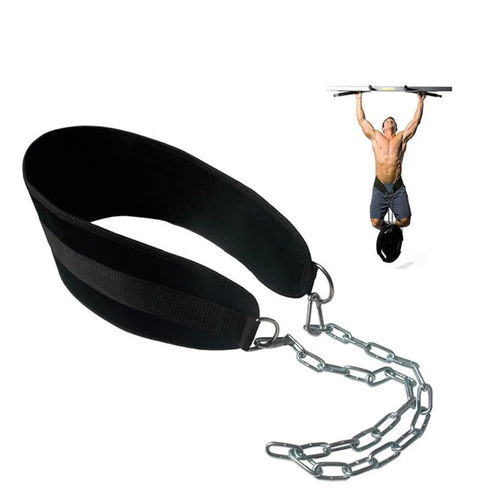 

Thick Neoprene Weight Lifting Belt with Chain Dipping Belt for Pull Up Chin Up Kettlebell Barbell Fitness Bodybuilding Gym Belt