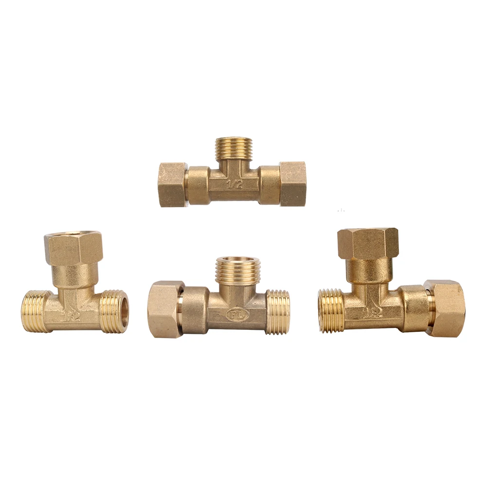 Тройник соединительный с резьбой 1/2 дюйма мужской/женской для подключения труб в садовом орошении и сантехнике.