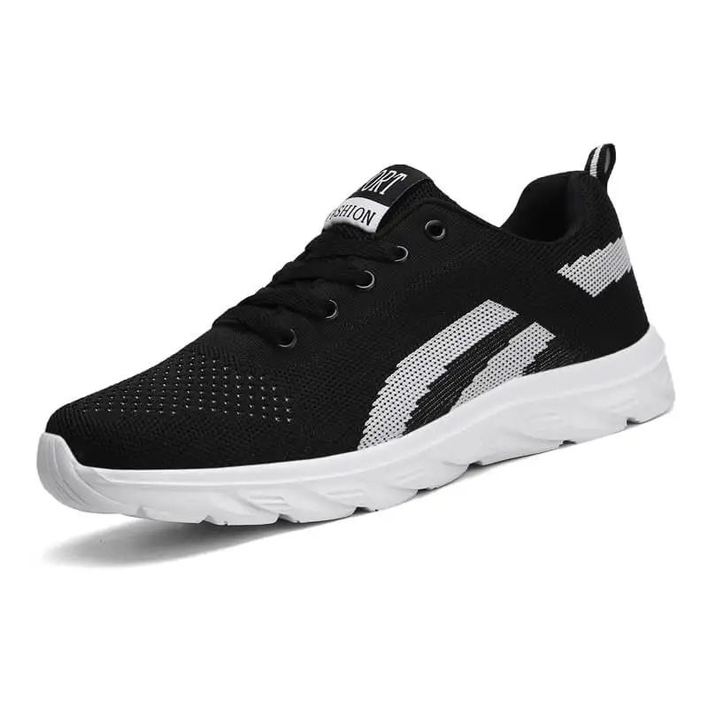 

MWY Spring Men's Casual Shoes Wear-Resistant White Bottom Breathable Sports Shoes Men's Shoes Pure Black Face Large Men's Shoes