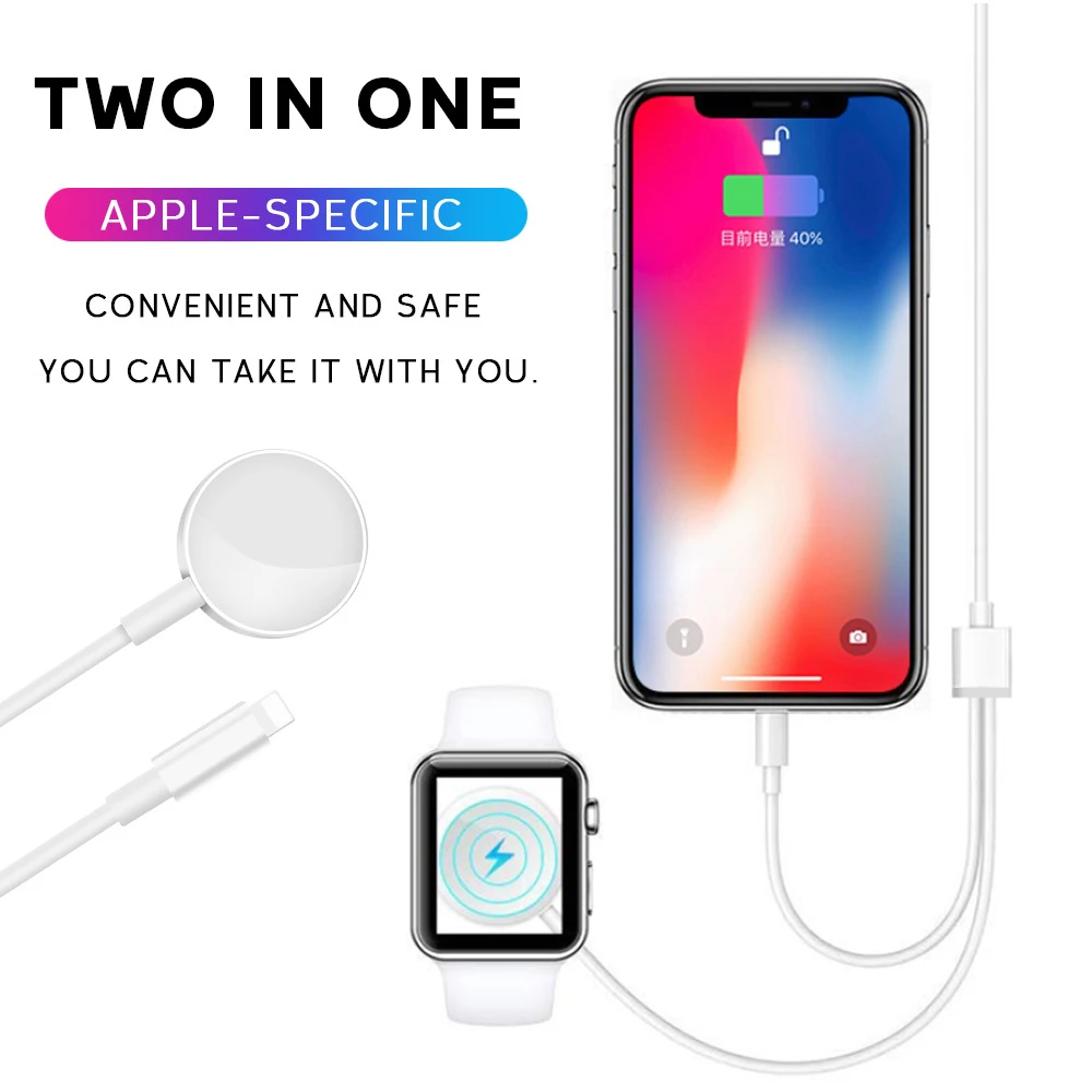 

Новое магнитное Беспроводное зарядное устройство для Apple Watch iWatch Series SE/6/5/4/3/2/1 2 интерфейс Быстрая зарядка для вашего IPhone и iWatch