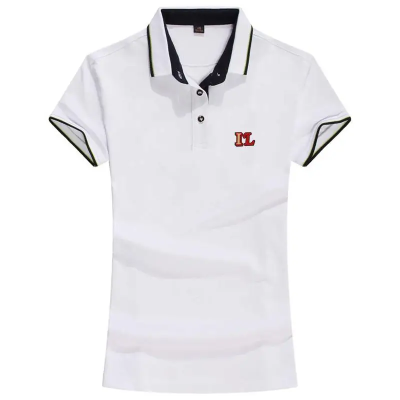Модные рубашки-поло новинка летние женские с коротким рукавом