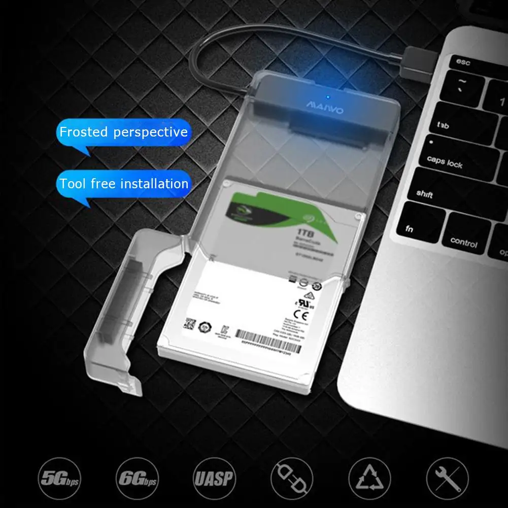 

MAIWO K104 2.5 inch USB 3.0 SATA HDD Box 3TB Hard Disk Drive Enclosure Case Mobile Enclosure Case Box for Windows Mac OS Linux
