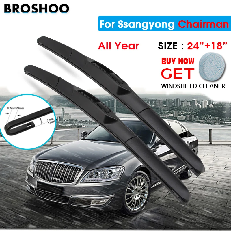 

Щетка стеклоочистителя для Автомобиля Ssangyong Chairman 24 "+ 18", круглый год, автомобильные стеклоочистители для лобового стекла, лезвия для мытья о...