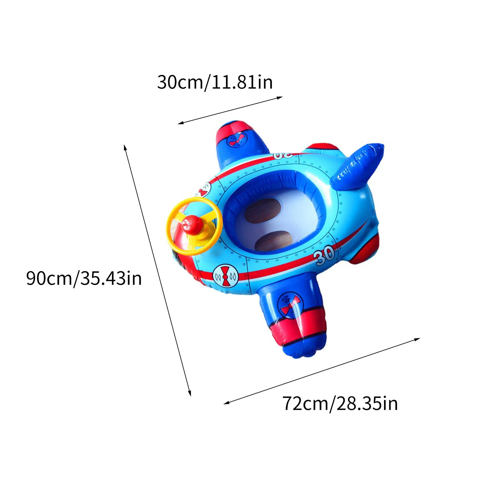 

Airplane Children's Swimming Ring Seat Ring Baby Thickening Anti-Rollover Boy Water Lifebuoy Steering Wheel Baby Seat Ring