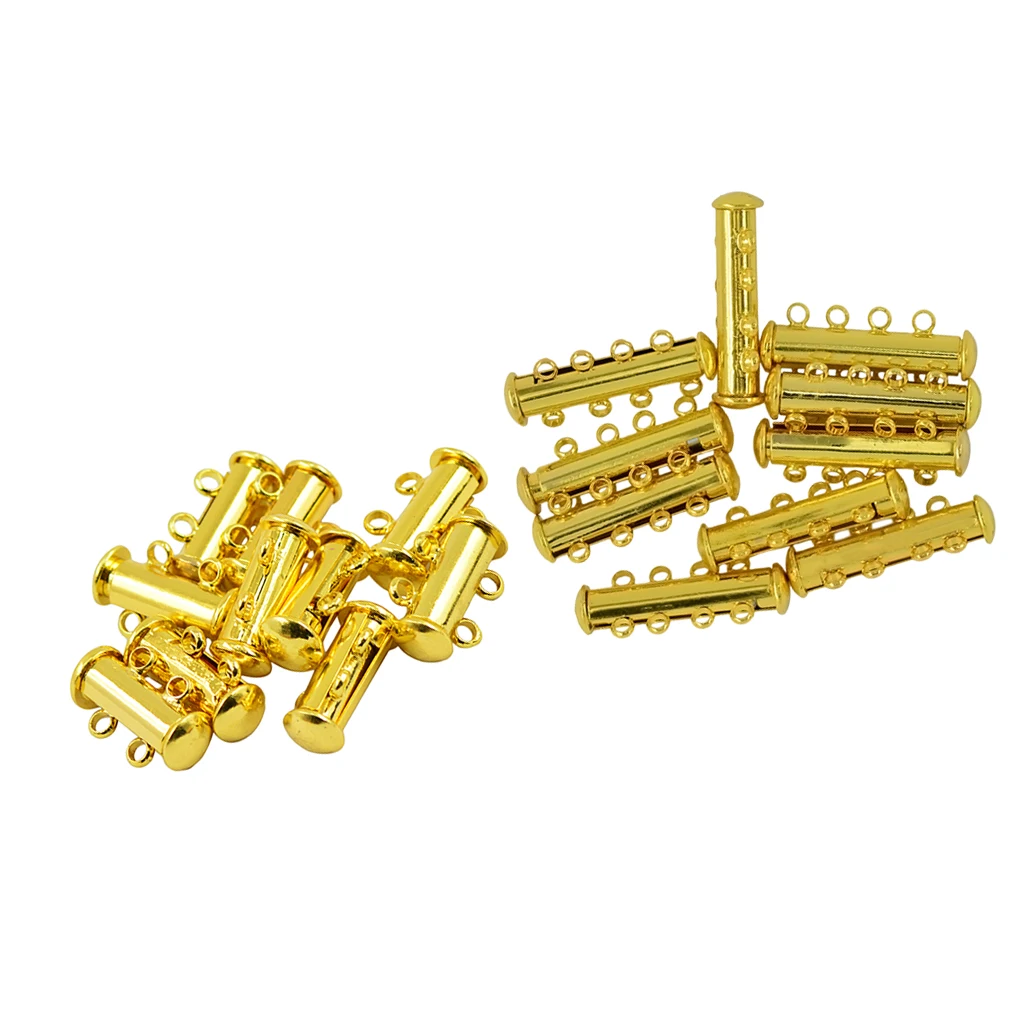 20 шт./упаковка мульти 2 нити и 4 застежки для замка позолоченные латунные