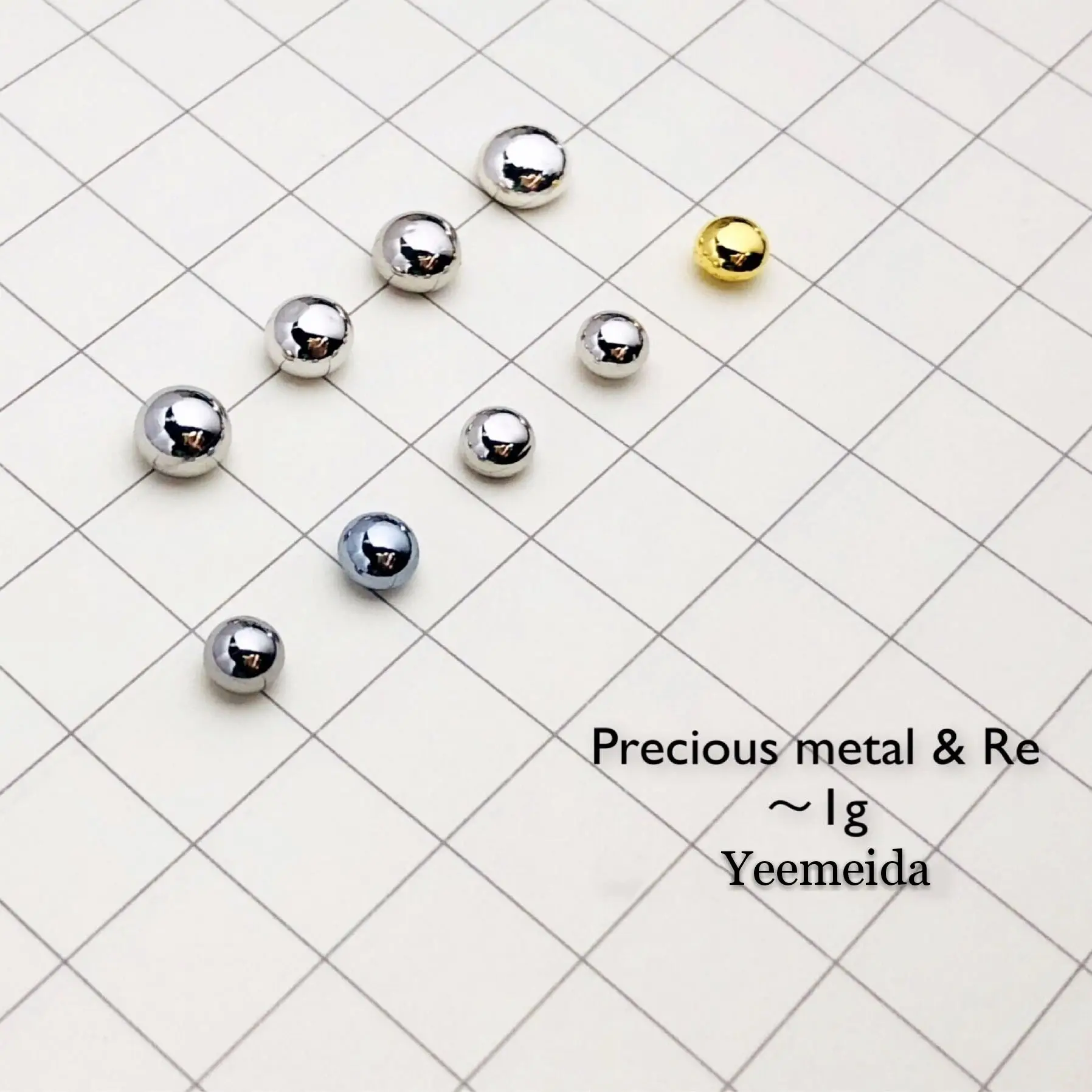 

Element 1g of each Solid Ruthenium Rhodium Palladium Silver Osmium Iridium Platinum Gold Rhenium Metal