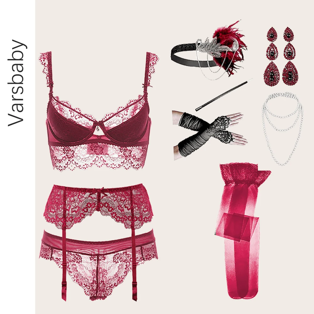 Комплект сексуального нижнего белья Varsbaby с чашками пуш-ап бюстгальтеры трусики