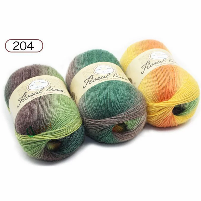 18pcs 04 Пряжи 18 шт х 100 г Радужная линия причудливая меланжевая пряжа кашемир шерстяная пряжа вязание 20 цветов Высокое качество - Цвет: 18pcs 04