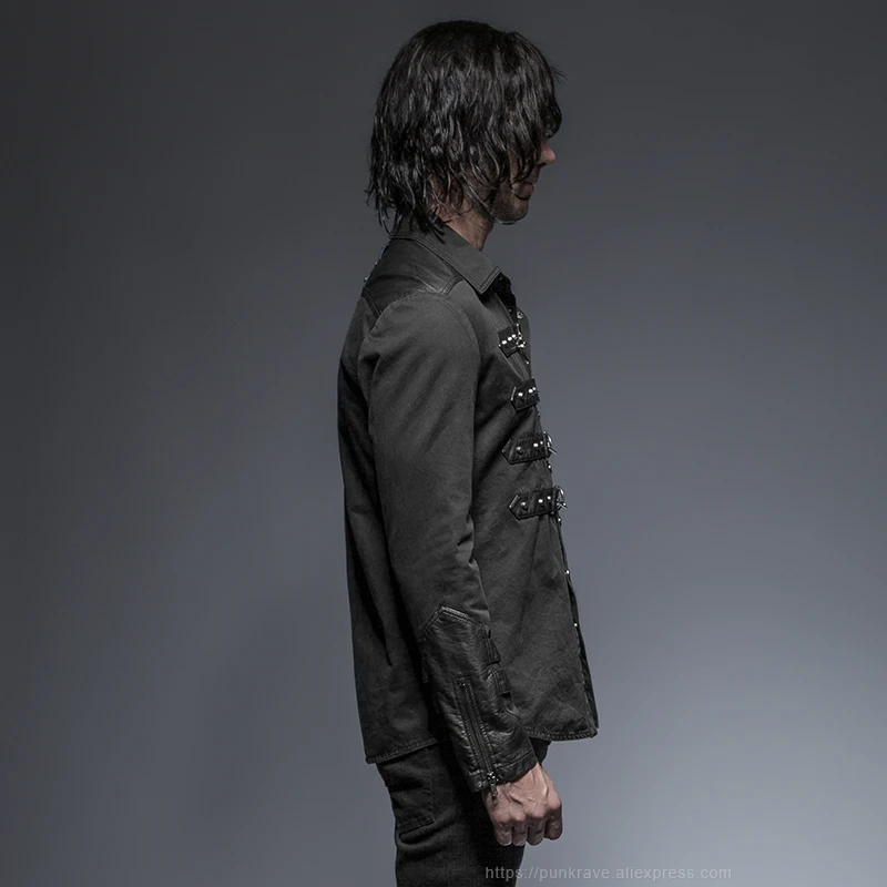 Мужская рубашка в стиле панк EAVE Готическая Повседневная с длинным рукавом