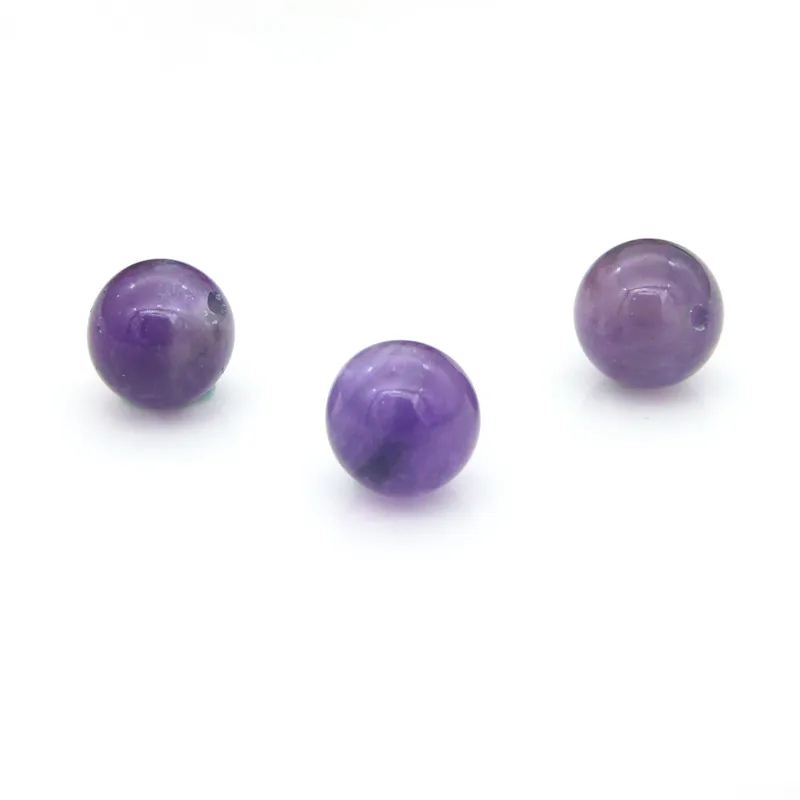 

5pcs Amethyst Half Drilled Beads Round Semi Hole 6/8/10mm Genuine Natural Gemstone For Jewelry Making DIY Earrings Pendant