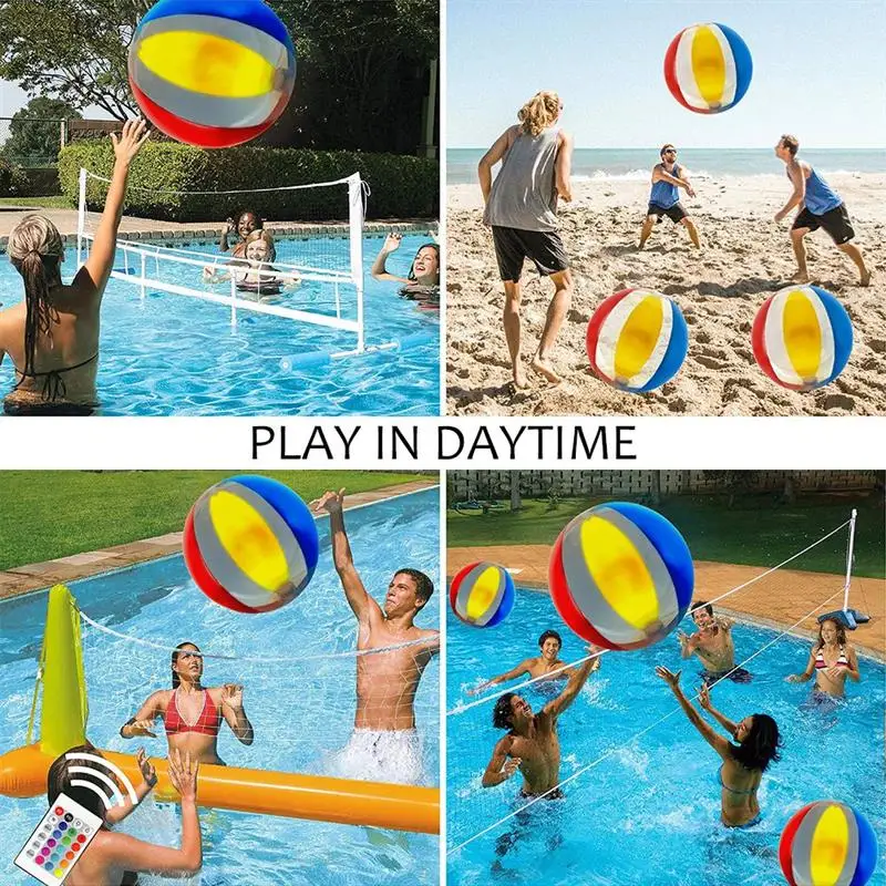

Glowing Swimming Pool light Beach Ball Remote Control Light 16 Colors Glowing Ball Inflatable Led Pool Party Beach Ball hot