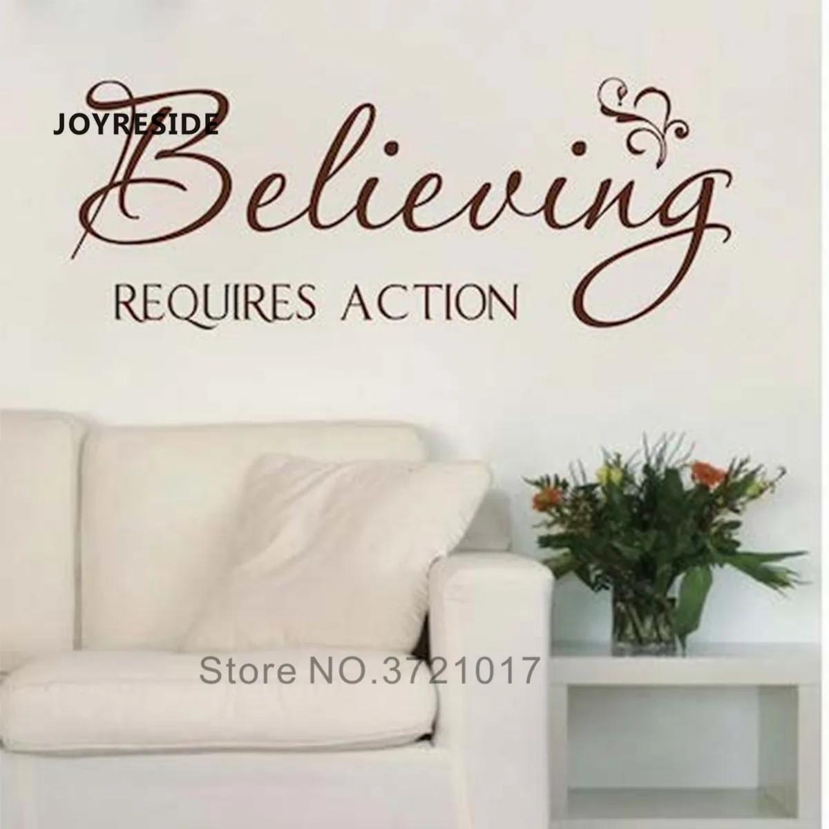 JOYRESIDE Beliving Quote Наклейка на стену домашний Настенный декор гостиной