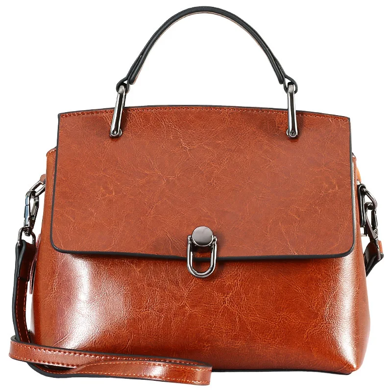

Genuine leather handbags 2021 fashion messenger all-match shell bag bags simple car line ladies bag