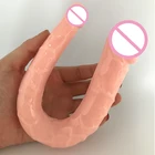 Двойной фаллоимитатор мягкий Желейный фаллоимитатор интимные игрушки для женщин лесбиянок вагинальный фаллоимитатор точки G искусственный член пенис секс товары для мастурбации