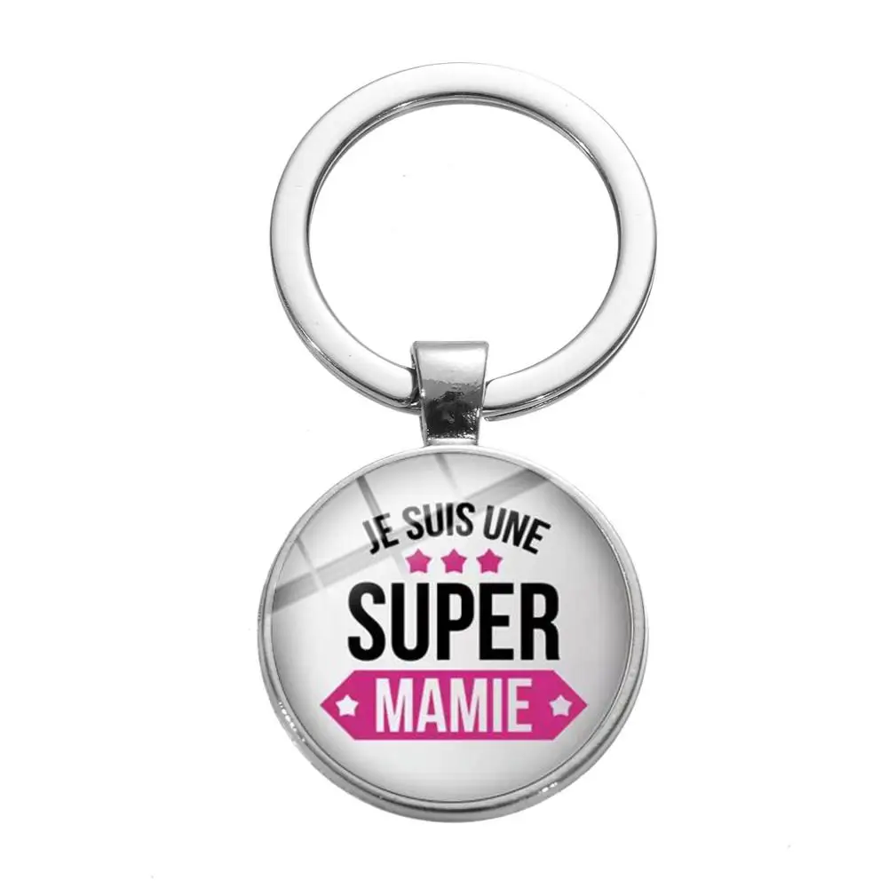 Style 5 SONGDA Super Mamie Super Papy брелок посеребренный стеклянный кабошон ручной работы брелок для родителей лучшие подарки для бабушек и дедушек - Цвет: Style 5
