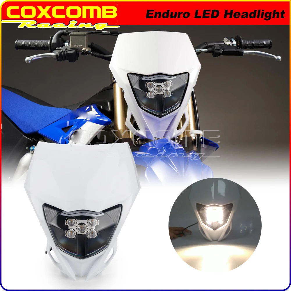 

Передняя светодиодная фара Supermoto для мотокросса, эндуро, для Yamaha YZ125 YZ250 YZ450 YZ450F WR250 WR450 YZ85 WR125R TT250R