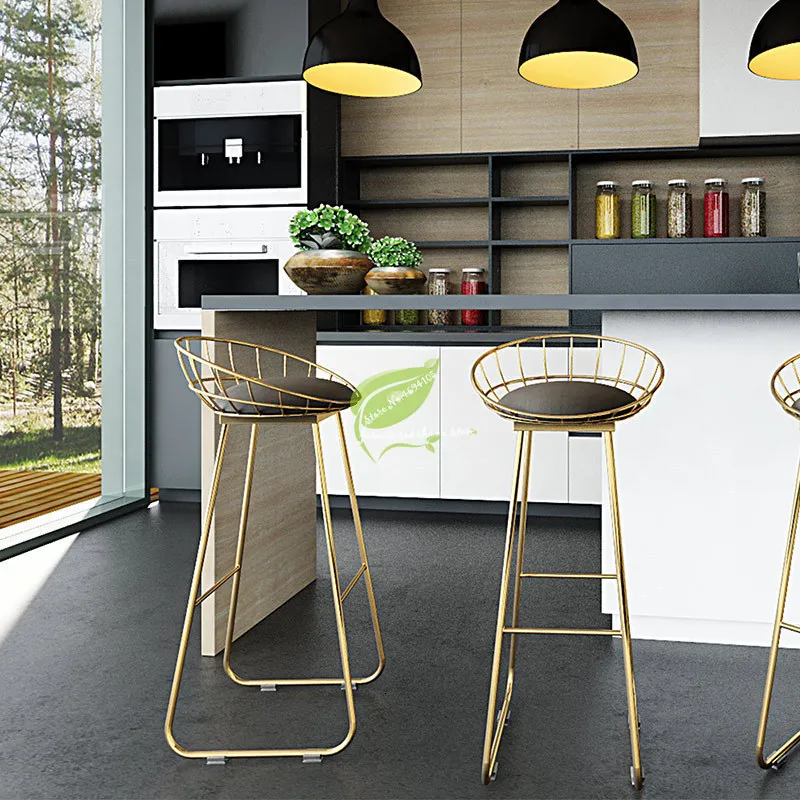 Табурет барный табурет De простой из кованого железа стул золотой высокий
