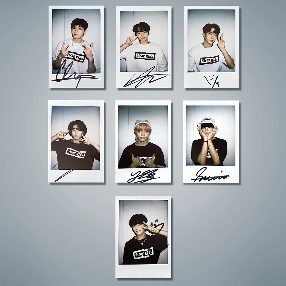 7 шт./компл. Kpop STRAY дети подписанные фотокарты K-pop Straykids фото карты для коллекции