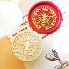 Штамп с воском Crown bee, изысканная краска, деревянная ручка, DIY старинная печать в стиле ретро, персонализированная печать воск высокого качества
