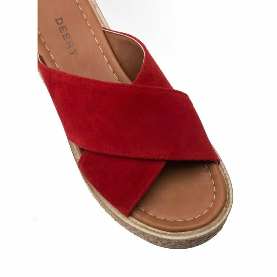 

Women Sandals Deery, Genuine Suede Red Women Slippers