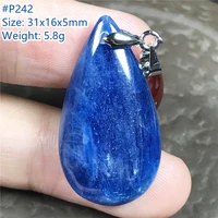 top natural blue kyanite necklace pendant jewelry for women lady men reiki luck gift crystal stone beads cat eye gemstone aaaaa