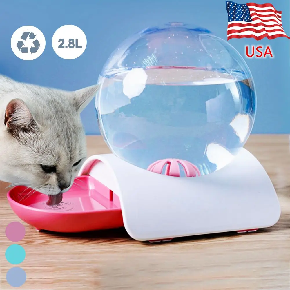 2.8L большая емкость портативный автоматический питатель для собак и кошек блюдо