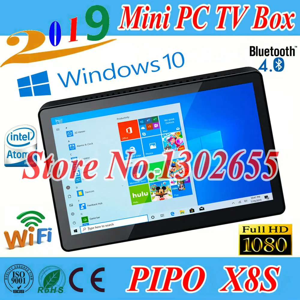 Оригинальная ТВ-приставка Pipo X8S smart Mini PC Intel Z3735F двойная система Windows 10 2 ГБ DDR3 32 Гб