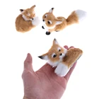 Имитация коричневой лисицы игрушка меха, с рисунком лисы модель украшения дома Животные мира со статическим Фигурки игрушки подарок для детей