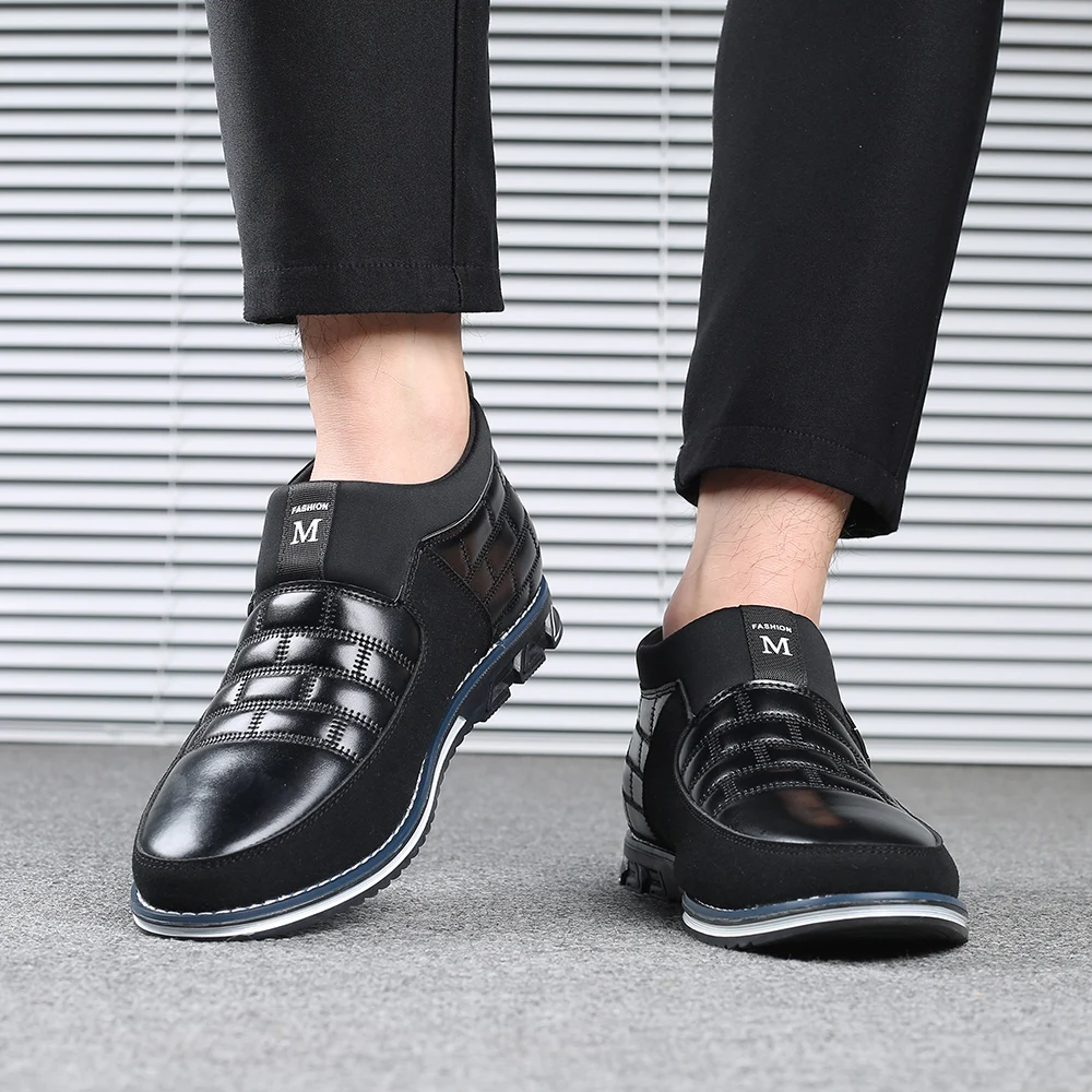 fashion brand big size men casual shoes slip on business casual shoes men hot sale breathable high top casual men shoes black free global shipping