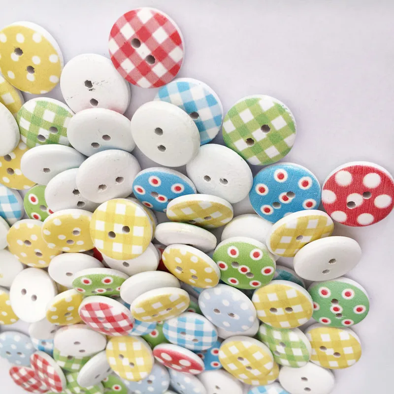 500 микс разноцветных 15 мм в клетку горошек рустикальная клетка ручной работы