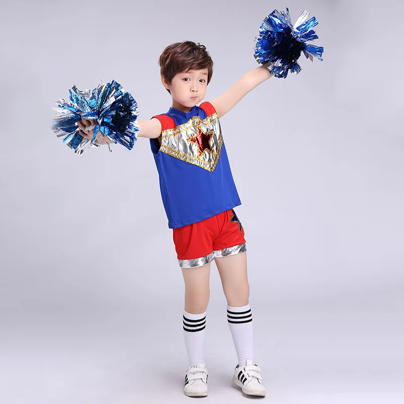 Танцевальный костюм для мальчиков и девочек без рукавов с синими