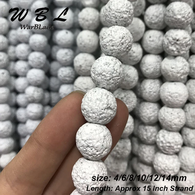 Бусины Из Натурального вулканического камня WBL круглые незакрепленные бусины