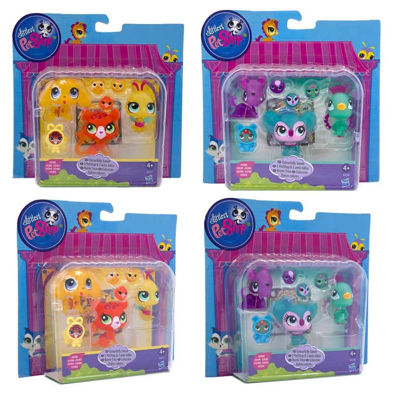 

Hasbro Littlest Pet Shop Action Figure Cute Cartoon Little Pets Changeable Heads Animal Model Toys Set Collectible LPS Figurine