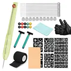 Набор игл для татуировок, чернильные перчатки