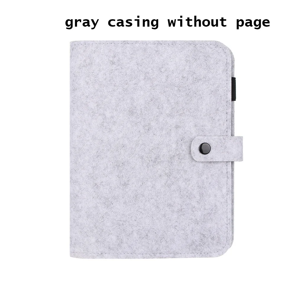 grey A5 A6 войлочный Тканевый блокнот бумажный планировщик внутреннее кольцо для страниц Настольный держатель бумаги портативный дневник подарок - Цвет: grey