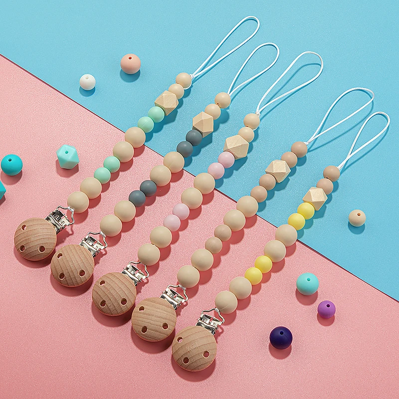 TYRY.HU новинка детская деревянная цепочка держатель для соски силиконовая
