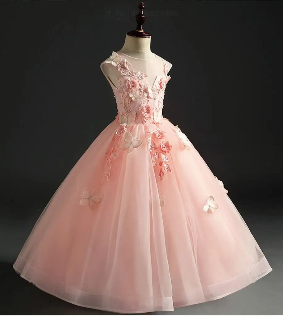 Длинное Тюлевое детское платье платья для новорожденных на крестины первый день