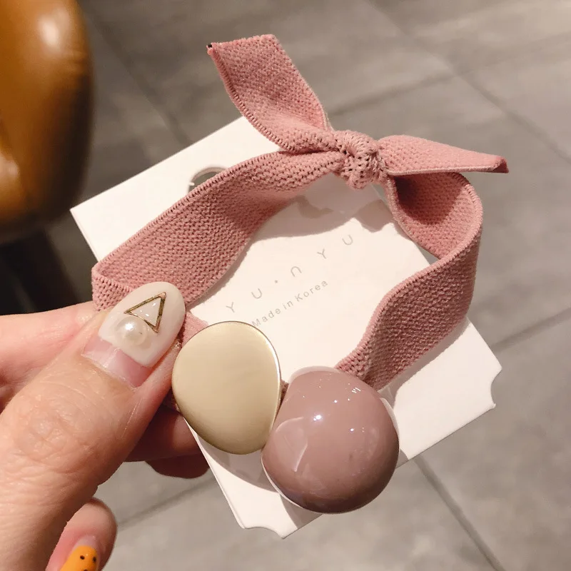 Резинки для волос женские эластичные в Корейском стиле с металлическим шариком |