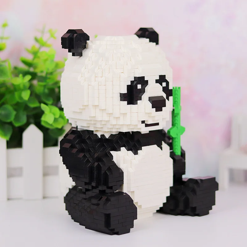 HC 1018 мультяшный китайский медведь кошка панда животное 3D модель 2444 шт DIY Мини
